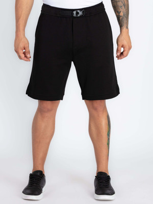 Status Quo Solid Men Black Casual Shorts