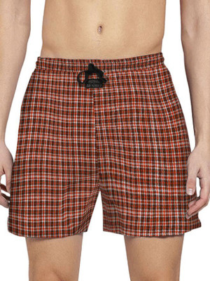 WOXO Checkered Men Red Boxer Shorts
