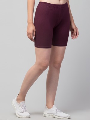 DRAXSTAR TRENDS Solid Women Maroon Sports Shorts