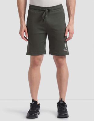 U.S. POLO ASSN. Solid Men Green Regular Shorts