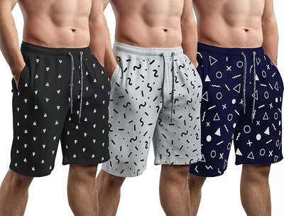 BEE FITS Printed Men Reversible Multicolor Regular Shorts, Casual Shorts, Basic Shorts