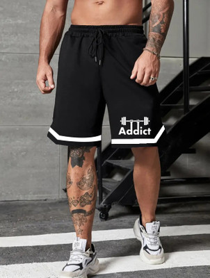 CULISH Printed Men Black Sports Shorts