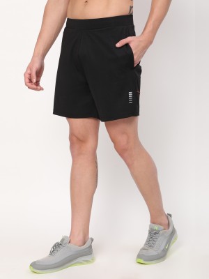 DIDA Solid Men Black Sports Shorts