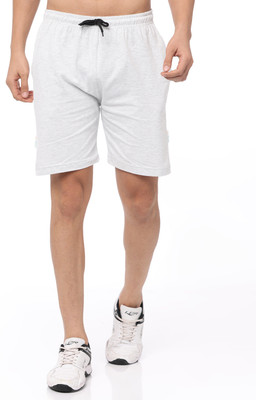 Crepeon Solid Men White Sports Shorts