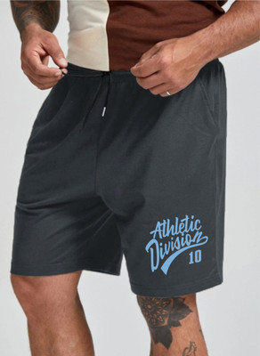 LOTHRIC Printed Men Grey Regular Shorts