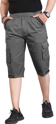 HARICREATION Solid Men Beige Cargo Shorts