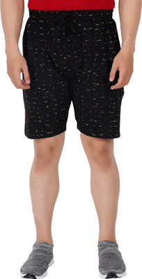 FEEL TRACK Checkered Men Black Basic Shorts