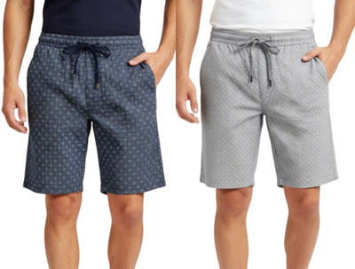 TCI Printed Men Blue, Red Bermuda Shorts