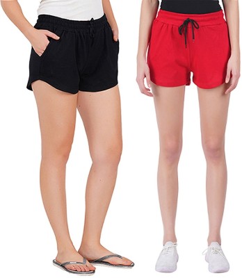 jocker Solid Women Black Basic Shorts