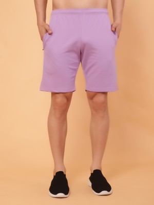 PicPok Solid Men Purple Casual Shorts