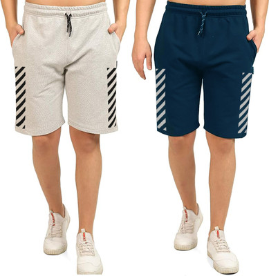 HOTFITS Solid, Striped Men Multicolor Basic Shorts