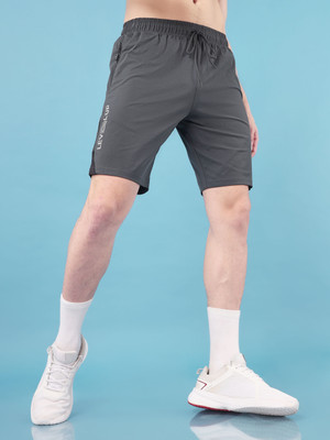 TECHNOSPORT Printed Men Black Sports Shorts