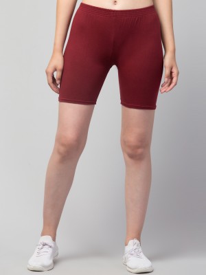 ARSHEEN ADORE Solid Women Maroon Sports Shorts