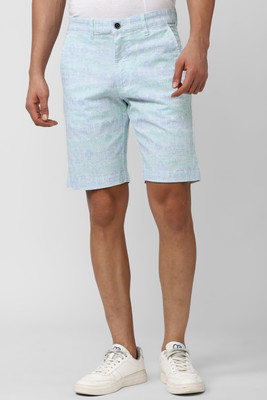 PETER ENGLAND Printed Men Light Blue Regular Shorts