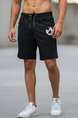 Avyana Graphic Print Men Black Running Shorts, Gym Shorts, Basic Shorts