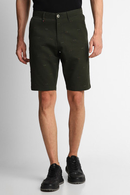 LOUIS PHILIPPE Printed Men Green Regular Shorts