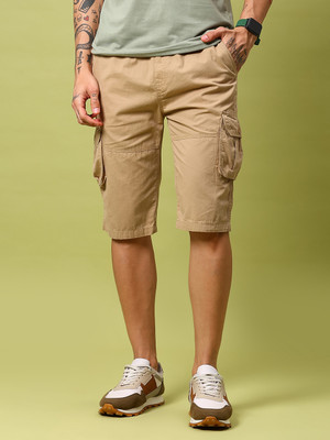 V-MART Solid Men Beige Regular Shorts