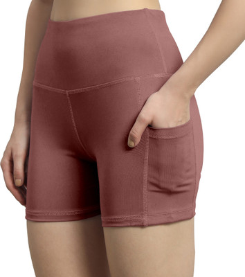 Ann Springs Self Design Women Pink Cycling Shorts