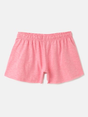 United Colors of Benetton Short For Girls Casual Self Design Cotton Blend(Pink, Pack of 1)