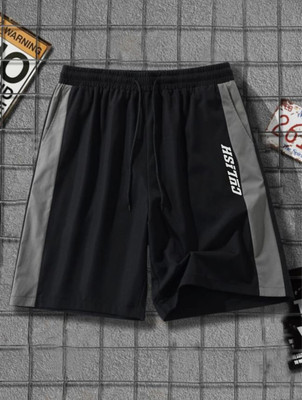 Culish Trend Striped Men Black Basic Shorts, Casual Shorts, Gym Shorts, Sports Shorts, Running Shorts