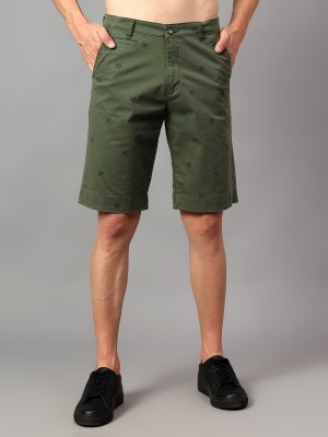 CANTABIL Printed Men Green Chino Shorts