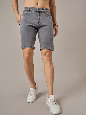 STUDIO NEXX Solid Men Denim Grey Denim Shorts