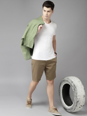 Roadster Solid Men Green Regular Shorts