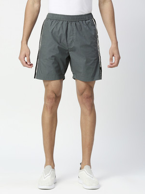 bEEVEE Solid Men Grey Regular Shorts