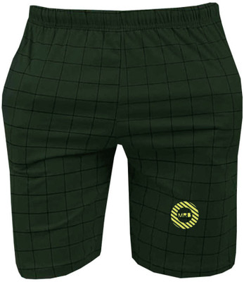 MRB Self Design Men Green Regular Shorts