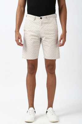 PETER ENGLAND Printed Men White Regular Shorts