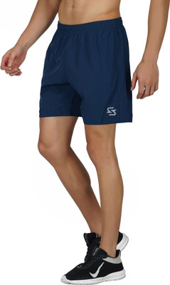 Sportinger Solid Men Blue Basic Shorts