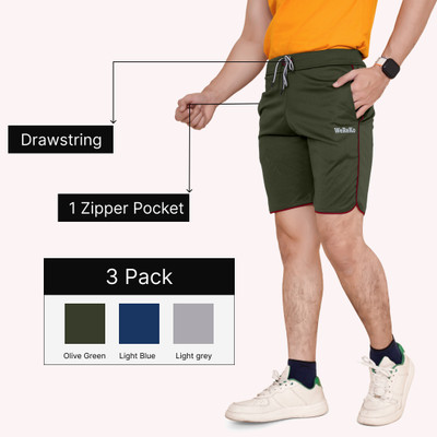 DARSHAN CREATION Solid Men Silver, Green, Light Blue Regular Shorts