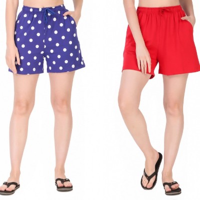 Legit Affair Polka Print Women Blue Basic Shorts