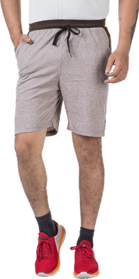 V D Sales Self Design Men Brown, Grey Basic Shorts