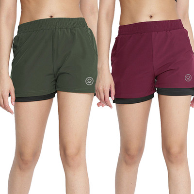 CHKOKKO Solid Men Green, Maroon Running Shorts