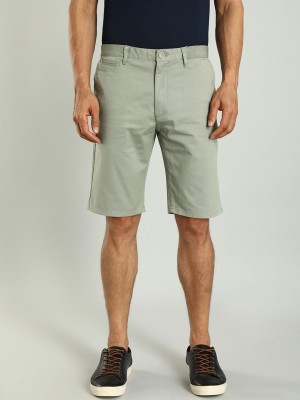 INDIAN TERRAIN Solid Men Green Casual Shorts