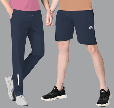 FLYZEN Solid Men Grey Regular Shorts
