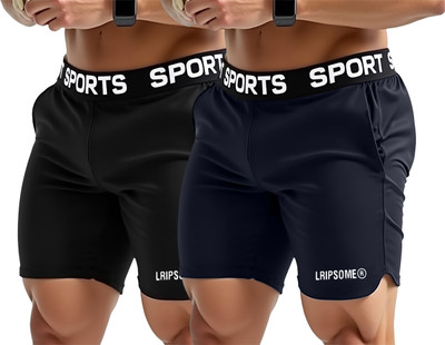 Lripsome Solid Men Black, Dark Blue Boxer Shorts