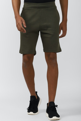 VAN HEUSEN Solid Men Green Regular Shorts