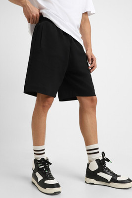 FOREVER 21 Solid Men Black Casual Shorts