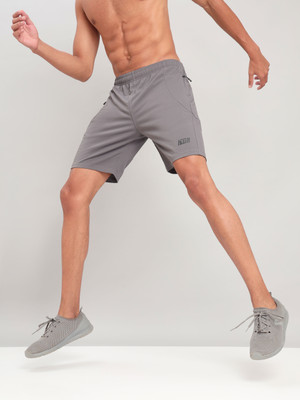 TECHNOSPORT Printed Men Grey Sports Shorts