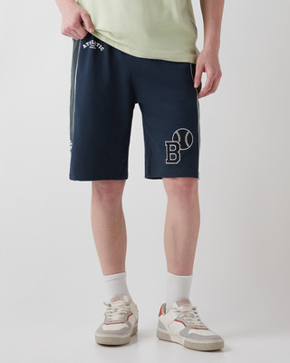 BEWAKOOF Color Block Men Blue Casual Shorts