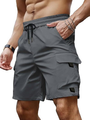 TYRELL Solid Men Grey Cargo Shorts