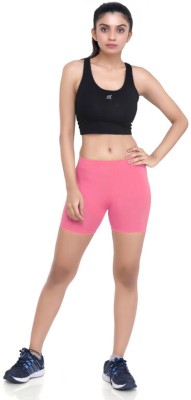 Laasa Sports Solid Women Pink Sports Shorts