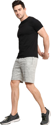 Dig Sel COTTONS Self Design Men Silver Basic Shorts