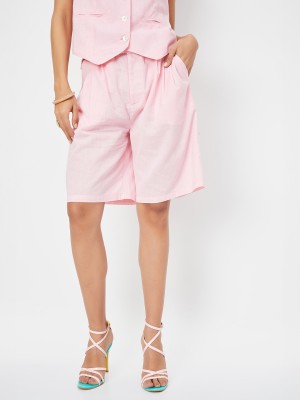 max Solid Women Pink Basic Shorts