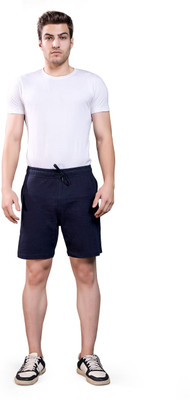 FASHINKS Solid Men Dark Blue Basic Shorts