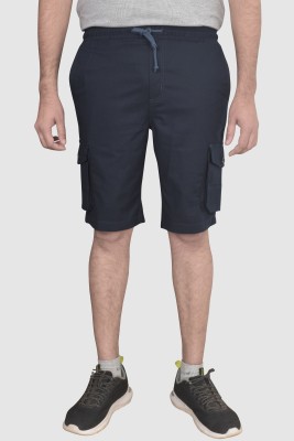 Integration Solid Men Blue Cargo Shorts