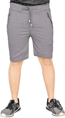 MNICreators Solid Men Grey Basic Shorts