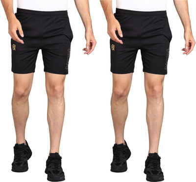 Moda Rapido Graphic Print Men Black Sports Shorts, Gym Shorts, Regular Shorts